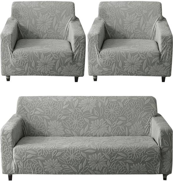 HOUSE OF QUIRK Jacquard 3+1+1 Seater Sofa Floral Cover