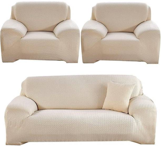 B BESTILO Polyester 3+1+1 Seater Sofa Plain Cover