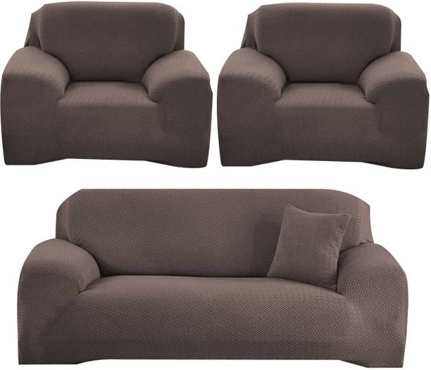 FurShine Polyester Plain 3+1+1 Seater Sofa Cover