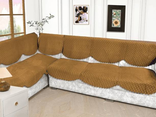 EASTTARDOMM Velvet Geometric 6 Seater Sofa Cover