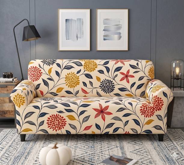 deepika textiles Polyester 3 Seater Sofa Floral Cover