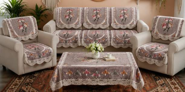 natures creation og Polyester 3+1+1 Seater Sofa Floral Cover