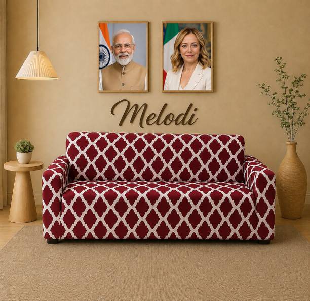 deepika textiles Polyester 3 Seater Sofa Geometric Cover