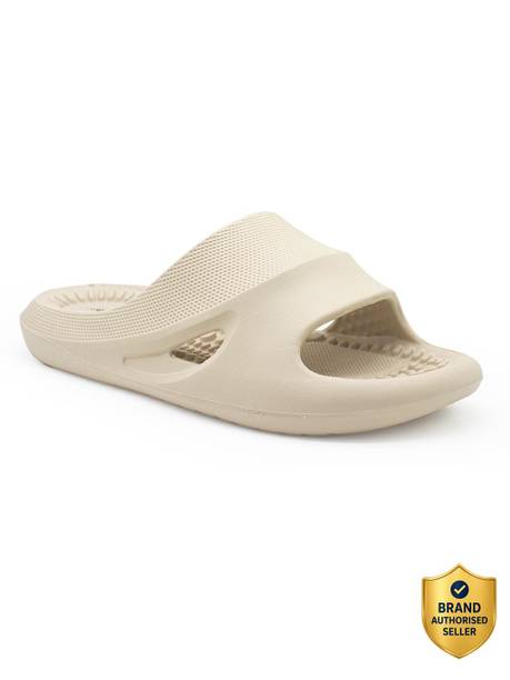 action COOL-1004 Trendy Comfortable Lightweight Breathable Casual Slip-On Men Slides Beige , 7