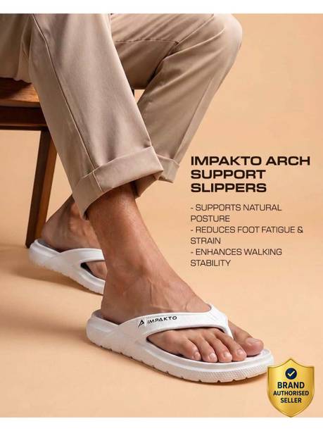 Impakto Men Arch Support Flip Flop, Lightweight & Soft Cushioned Footbed,Bounce-Back Flip Flops