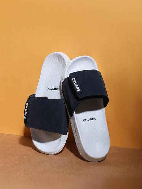 Flow Navy & Blue & Grey Slides Soft Lightweight Flip Flops For Men Slippers