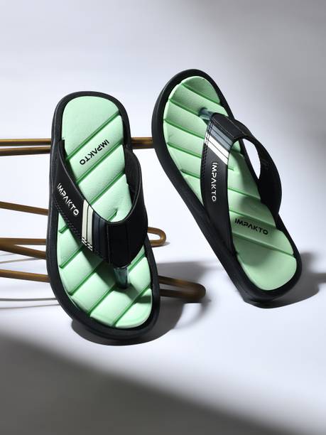 Impakto by Ajanta Men Flip Flops, V Shape Bounce-Back Slippers, Cushioned Footbed Chappal for outdoor Flip Flops