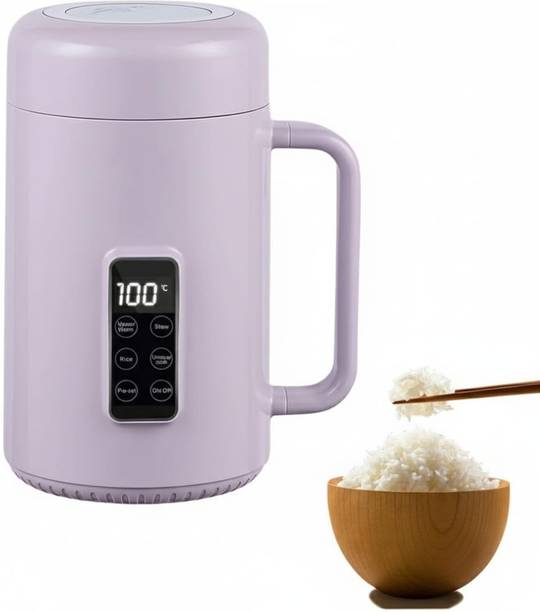 opriQ 1000ml Mini Electric Kettle Mug Cooker, 500W, Stainless Steel Pot, LCD Timer Slow Cooker