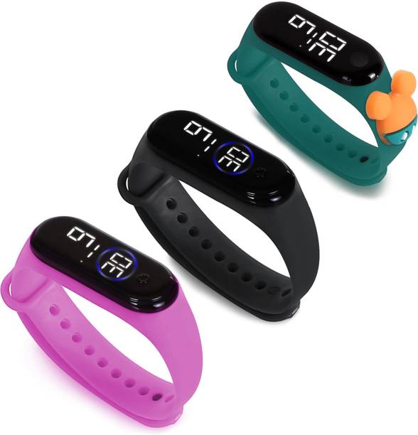 HYPERLEX 3 COMBO Stylish Digital LED Bracelet Band Wrist Watch for Kids, Boys & Men