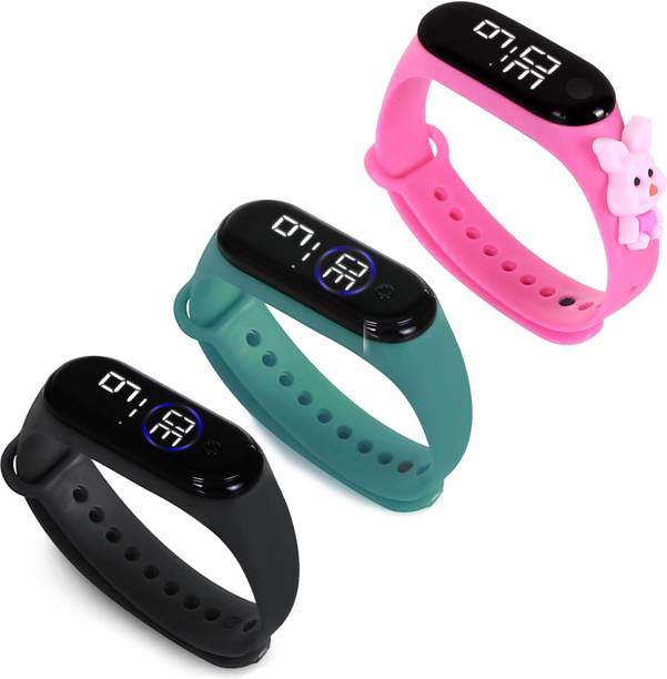 HYPERLEX 3 COMBO Stylish Digital LED Bracelet Band Wrist Watch for Kids, Boys & Men