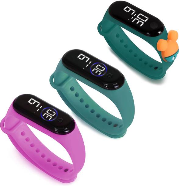 HYPERLEX 3 COMBO Stylish Digital LED Bracelet Band Wrist Watch for Kids, Boys & Men