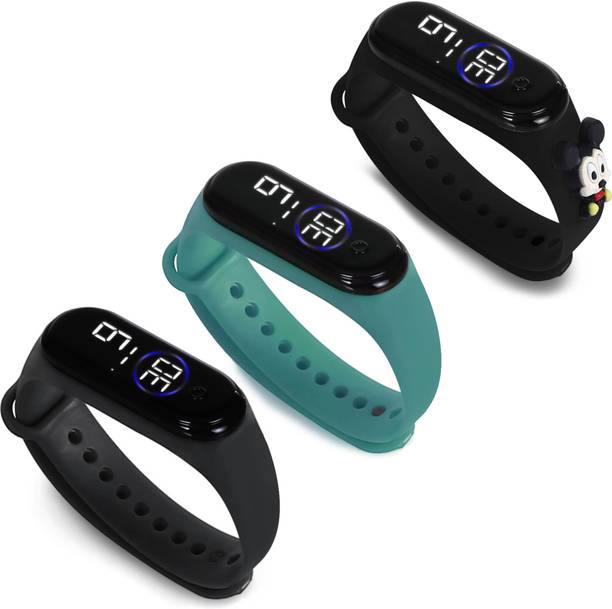 HYPERLEX 3 COMBO Stylish Digital LED Bracelet Band Wrist Watch for Kids, Boys & Men