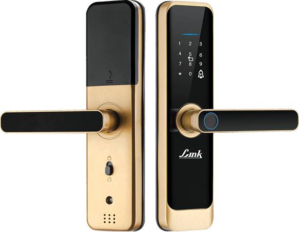 Link Smart Quantum Digital Biometric Door Lock (Mobile app with Wi-Fi, Gold) Smart Door Lock