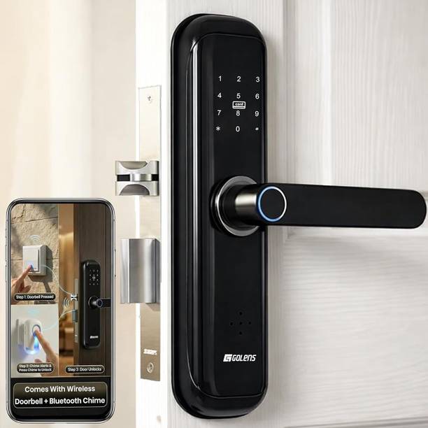 GOLENS X3Pro Smart Door Lock | WiFi+BT | 9-in-1 Unlock | with Include Bell Switch & Chime Smart Door Lock