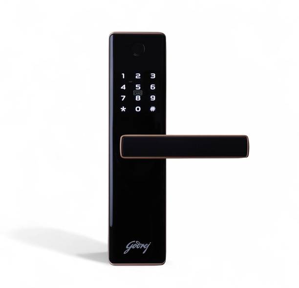 Godrej Locks Digital Lock | Catus Advantage | Smart Lock for Wooden Door | 4 in 1 Access | Fingerprint | RFID | PIN Access | Mechanical Key | Rose Goldk Finish | 3 Year Warranty Smart Door Lock