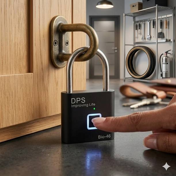 DPS BIO-46 Keyless Rechargeable Fingerprint Padlock Smart Door Lock Smart Door Lock