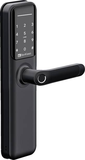 BonKaso H9 Smart Door Lock for Home and Office | 6-Way Unlocking Features- Fingerprint, Passcode, Bluetooth, Key Card, Mechanical Key, OTP Access | 2 Year Warranty Smart Door Lock