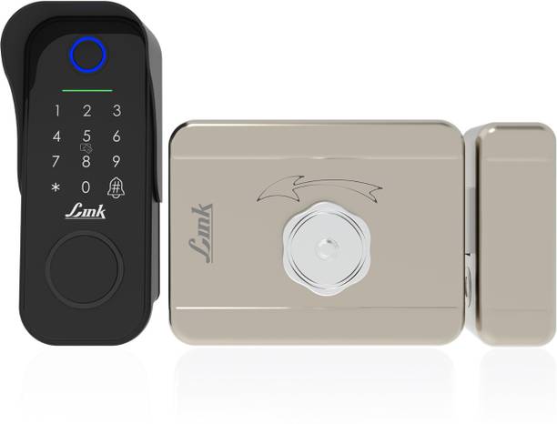 Link Smart Flexi Digital Biometric Rim Lock for Main Door (Mobile app with Wi-Fi, Black) Smart Door Lock