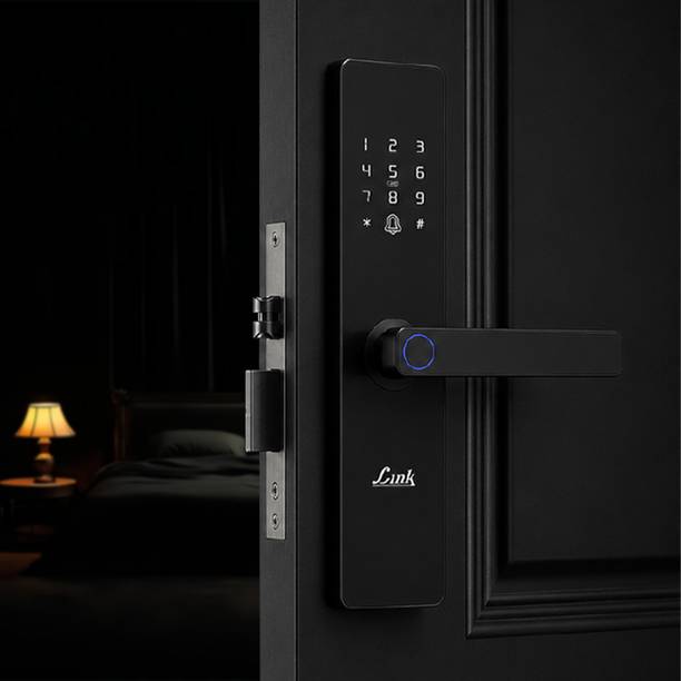 Link Nextron Digital Door Lock with Fingerprint, PIN & RFID | Acrylic Touch Panel | Auto Lock | 4 Years Warranty | Free Installation Smart Door Lock