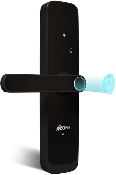 OZONE Smart Internal Door Lock for Wooden & Metal Doors with 5-way Access Mobile App, Fingerprint, Password, RFID Card and Emergency Key | Black Smart Door Lock