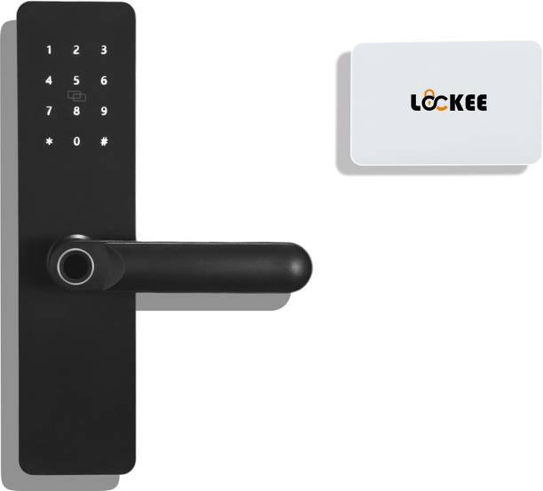 Lockee Klevio Core | 5-Way Unlock: Fingerprint, PIN, RFID, App & Mechanical Key | WiFi & Bluetooth | Wooden Doors | ( 1 White NFC Card Extra) Smart Door Lock