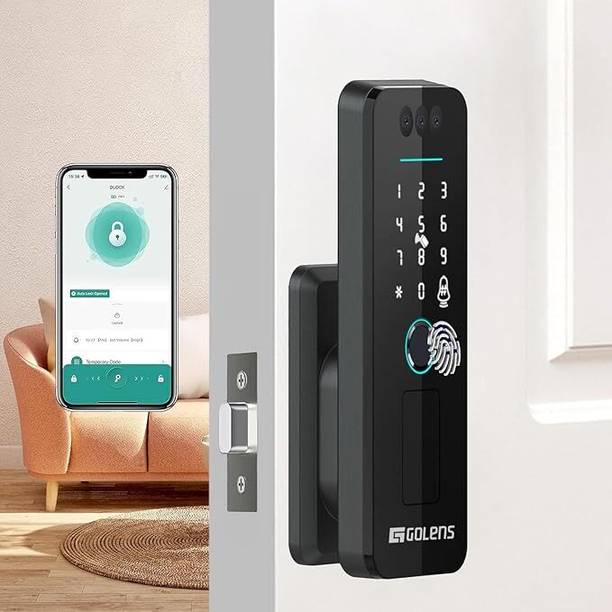 GOLENS X32 Smart Rim Lock | Face, Fingerprint, Password, App, RFID, Key, Wi-Fi Secure Smart Door Lock