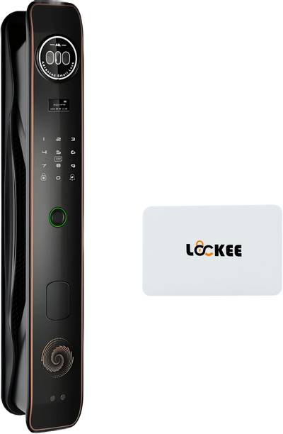 Lockee Citadel One Smart Door Lock | 7-in-1 Unlock Fingerprint Face Palm Vein RFID PIN App Mechanical Key | WiFi Remote Control | Aluminum Alloy | 1 White Nfc card extra Smart Door Lock