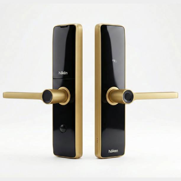 Haken HDLE REVVO Digital Door Lock 5-Way Access Fingerprint PIN RFID App Matt Gold Smart Door Lock