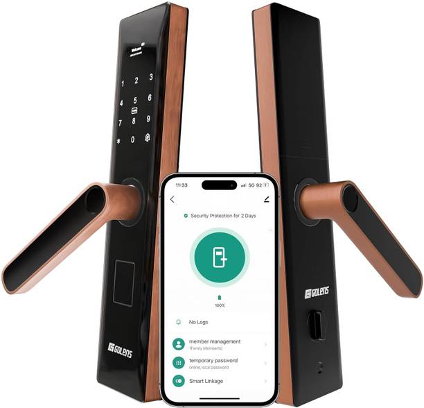 GOLENS X33 Smart Door Lock with Fingerprint, WiFi, App, RFID, OTP, PIN & 6-Way Unlock Smart Door Lock