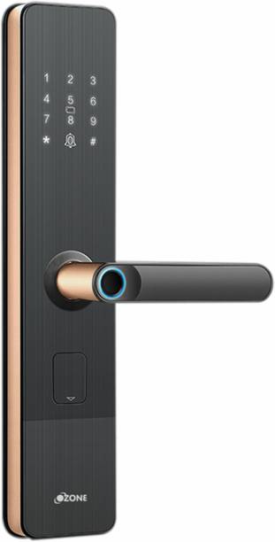 OZONE Smart External Door Lock for Wooden & Metal Doors with 5-way Access Mobile App:: Fingerprint:: Password:: RFID Card and Emergency Key | Rose Gold Smart Door Lock