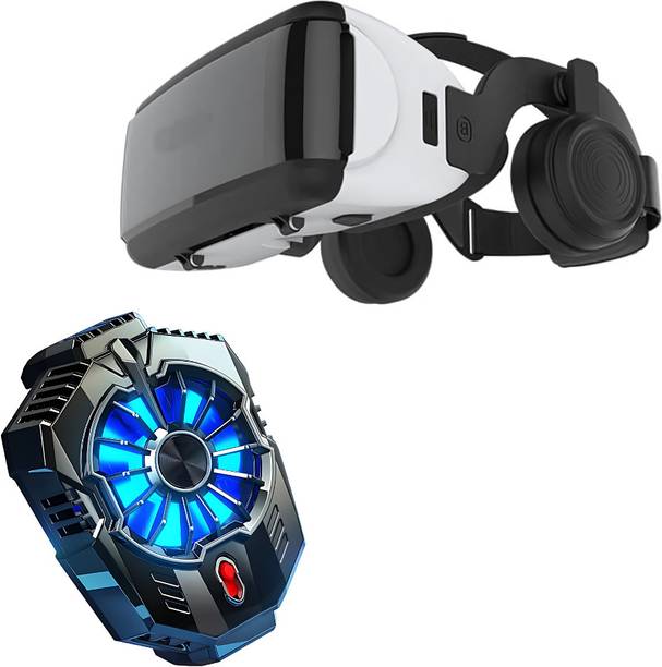 Elevea Combo C173 VR 3D Glasses Helmet & Mobile Cooling Fan - 15 Years Warranty