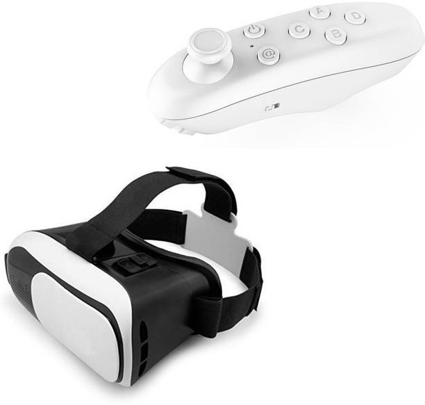 Raptas 3D Glasses Goggles HD With Mini Bluetooth Remote for Virtual Reality Headset
