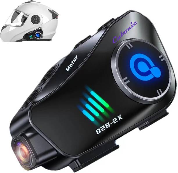 Cubonic Q28-2X Intercom WiFi 1080MP HD ,120 Wide Camera 360 Rotating BT Headset for Multi-purpose Smart Helmet