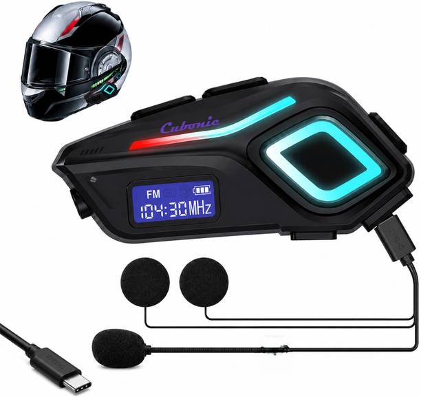 Cubonic RideVibe K08 Wireless Dual Earphone BT Calling, FM, Voice Assist Headset for Motorcycle Smart Helmet