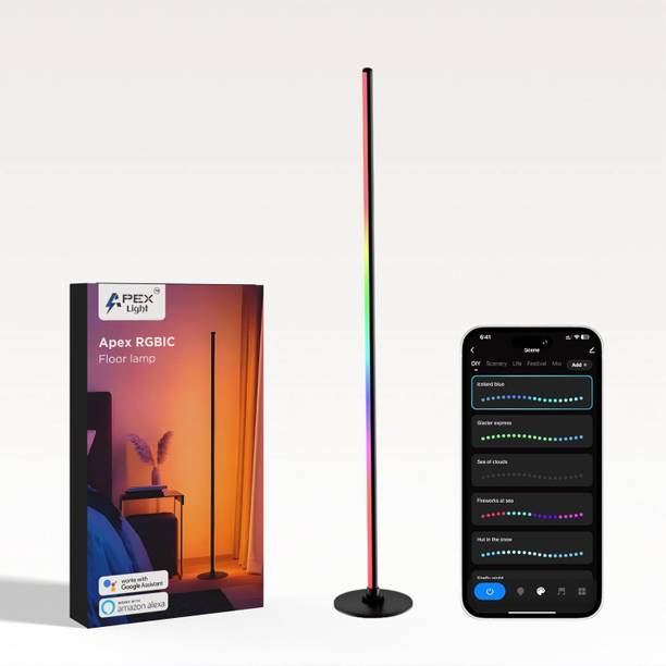 APEX LIGHT RGBIC Floor Lamp, LED Corner Lamp Compatible with Alexa, Smart Modern Floor
