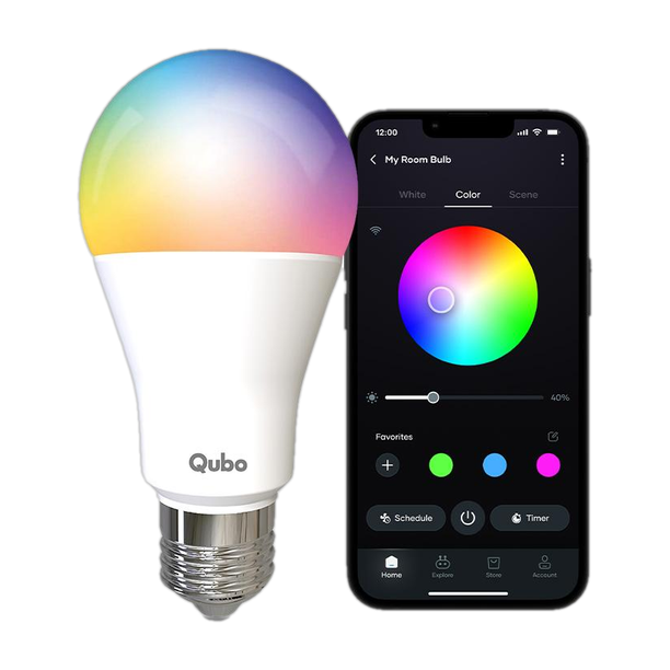 Qubo Smart Bulb 12W E27 LED| Wi-Fi+BT| 16 Mil Colours |App&Voice Control| Hero Group Smart Bulb