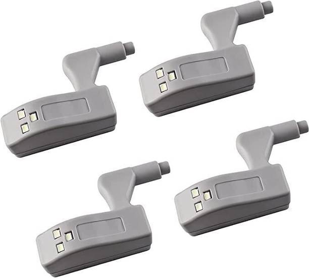 AMG Music Universal Cabinet Cupboard Hinge LED Light Cabinet Sensor Light for Modern Kitchen Home Lamp Hinge Lights Wardrobe Warm/Cool White Night Light for Almirah and Modern Home Kitchen ,Door Hinge Lighting -Warm White with Battery (Pack of 4) Smart Bulb