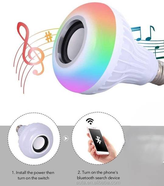 ZOLLYZZ Wireless Smart Bluetooth Music Bulb With Remote And Color Changing Feature-48 Smart Bulb