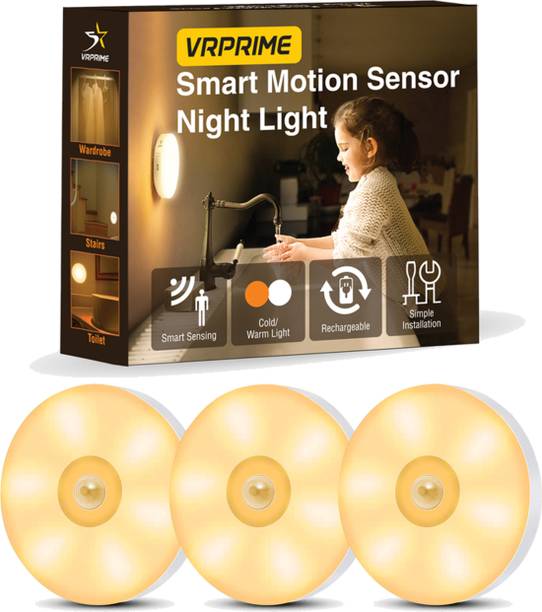 VRPRIME 3 PC Rechargeable Motion Sensor Light for Home| Night Body Lamp for Bedroom Motion Sensor Light