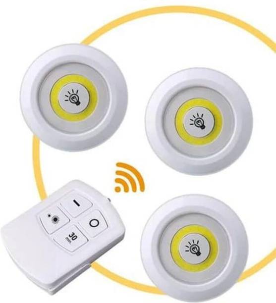 Reena Enterprises Remote Control LED Lights - Wireless, Battery Operated, Set of 3 Ceiling Lamp