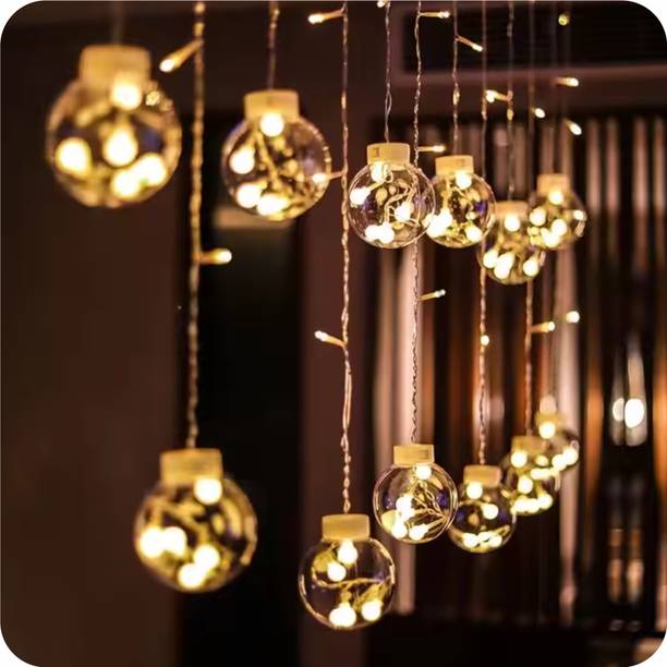 Pick Ur Needs 3 Metre 12 Wish Ball 120 LED Curtain String Light 8 Mode for Festival Decoration Ceiling Lamp
