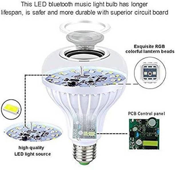 ENETLY ™LED Wireless Light Bulb Speaker, RGB Music Bulb,Base Color Remote Control Smart Bulb
