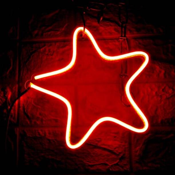 SG Print Star Led Neon light, Red Star Led Light (8x8) Smart Bulb