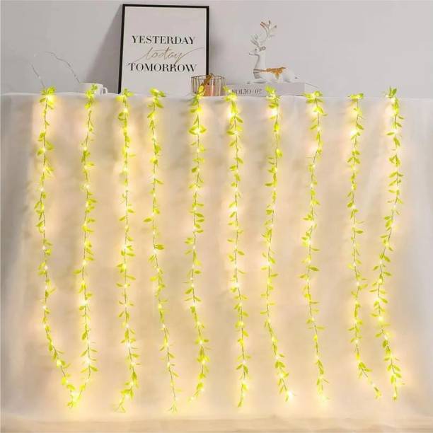 Pick Ur Needs 3 Metre 160 Warm White Color LED 8 Flash Mode Leaf Pattern Curtain String Light Ceiling Lamp