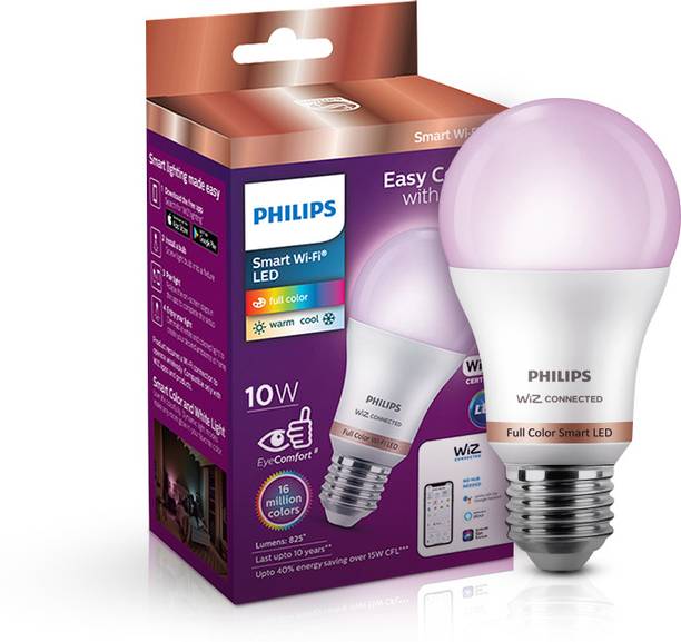 PHILIPS Smart Wi-Fi LED Bulb WiZ Connected E27 10-Watt Smart Bulb