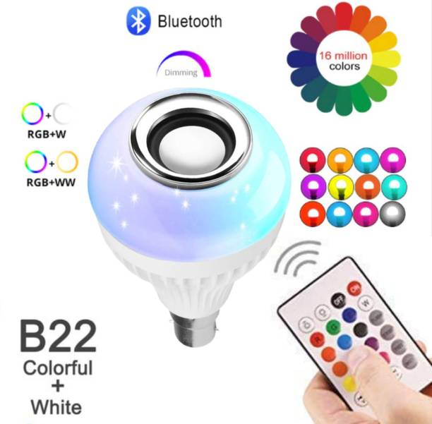 Radha Smart LED Multicolor Music Light Bulb with Bluetooth Remote Controller Smart Bulb