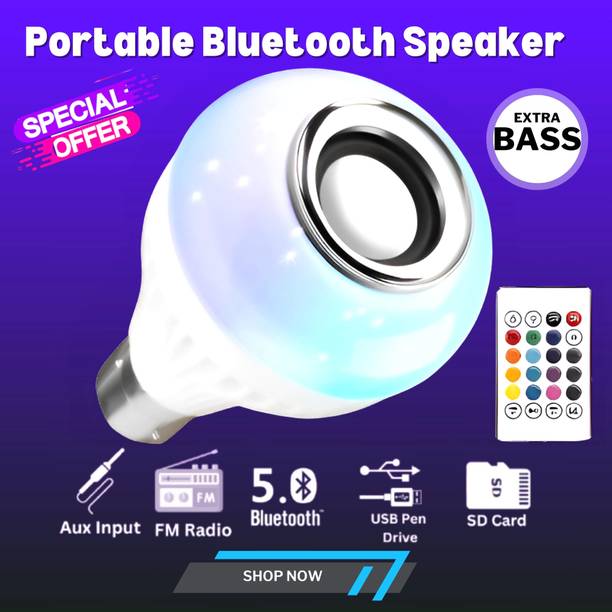 Clairbell Bluetooth Music Bulb Speaker With Remote Control Change Disco light for HomeW298 Smart Bulb