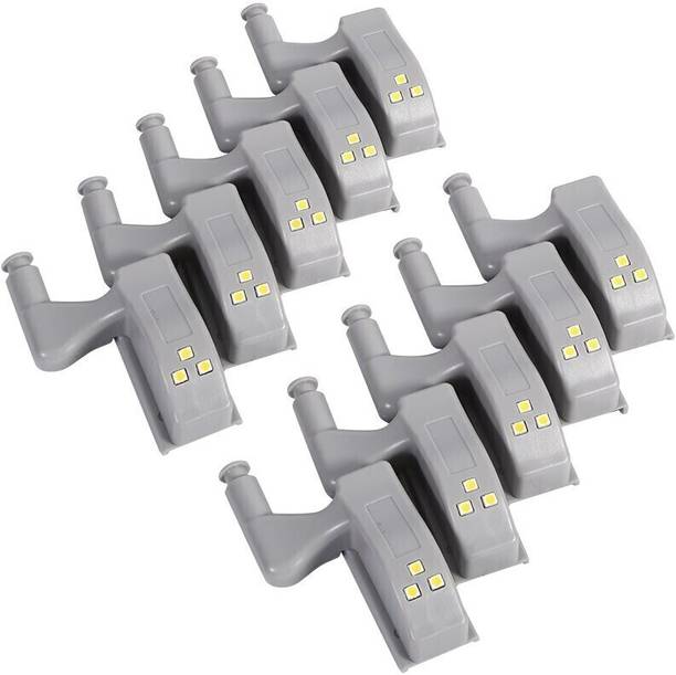 AMG Music Universal Under Cabinet Cupboard LED Hinge Light ,Warm/Cool White Night Light for Almirah and Modern Home Kitchen ,Door Hinge Lighting ,Cabinet Inner Sensor Light with Batteries (Pack of 10) Smart Bulb
