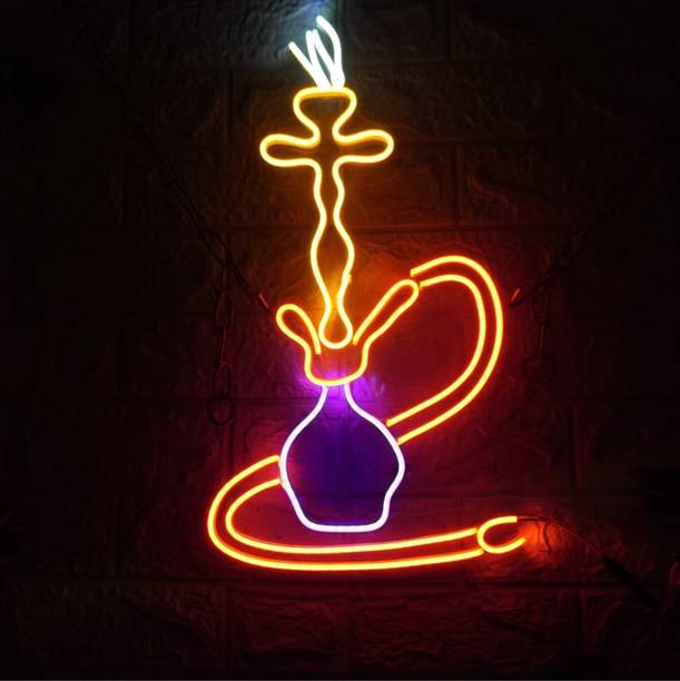 wall mitra Hookah Neon Sign LED Neon Light Sign for Hookah Bar Club Pub Lounge Bars (24x12) Smart Bulb