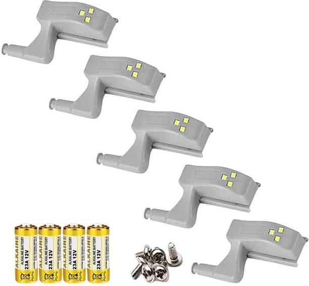 Urban Infotech 5 Pcs Universal Hinge LED Light with Battery for Closet Automatic undercabinet Smart Bulb